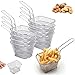 TUAKIMCE 8 Stück Frittierkorb Klein Servierkörbchen, Mini Bratenkorb Edelstahl Frittierkörbe Set mit Griff Pommes Frites Korb Servierkörbchen für pommes Frites Garnelen Zwiebelringen