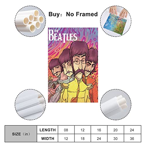 Poster de bande britannique The Beatles à suspendre – Décoration murale rétro – 30 x 45 cm - Les Beatles, Paul McCartney, John Lennon, RIngo Starr, George Harrison Poster de bande britannique The Beatles à suspendre - Décoration murale rétro - 30 x 45 cm – Image 3