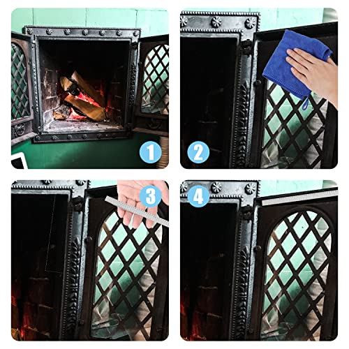 Fireplace Tape Seal 13Ft X 0.4Inch X 3Mm, Self-Adhesive Fiberglass Rope Seal Gasket Replacement Wood Stove Door Gasket For Fireplaces Wood Burning Stoves (White) #TOP3