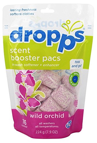 Dropps He Scent Laundry Booster Pack with in-Wash Softener and Enhancer Loads, Wild Orchid, 16 Count