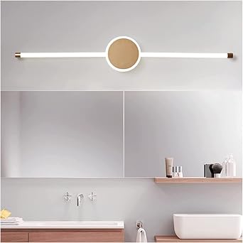 VIOLIN Mirror Light Simple Mirror Front Light European Style Luxury Home Bathroom Waterproof Fog Energy-Saving Bathroom Dressing Table Makeup Bedside Wall Light, 80cm,Warm Light,Wall Lamps