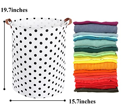 Hiyagon Large Laundry Hamper,Waterproof Laundry Baskets,Collapsible Canvas Basket For Kids Room,Toy Organizer,Home Decor,Nursery Hamper (Dot) #TOP6