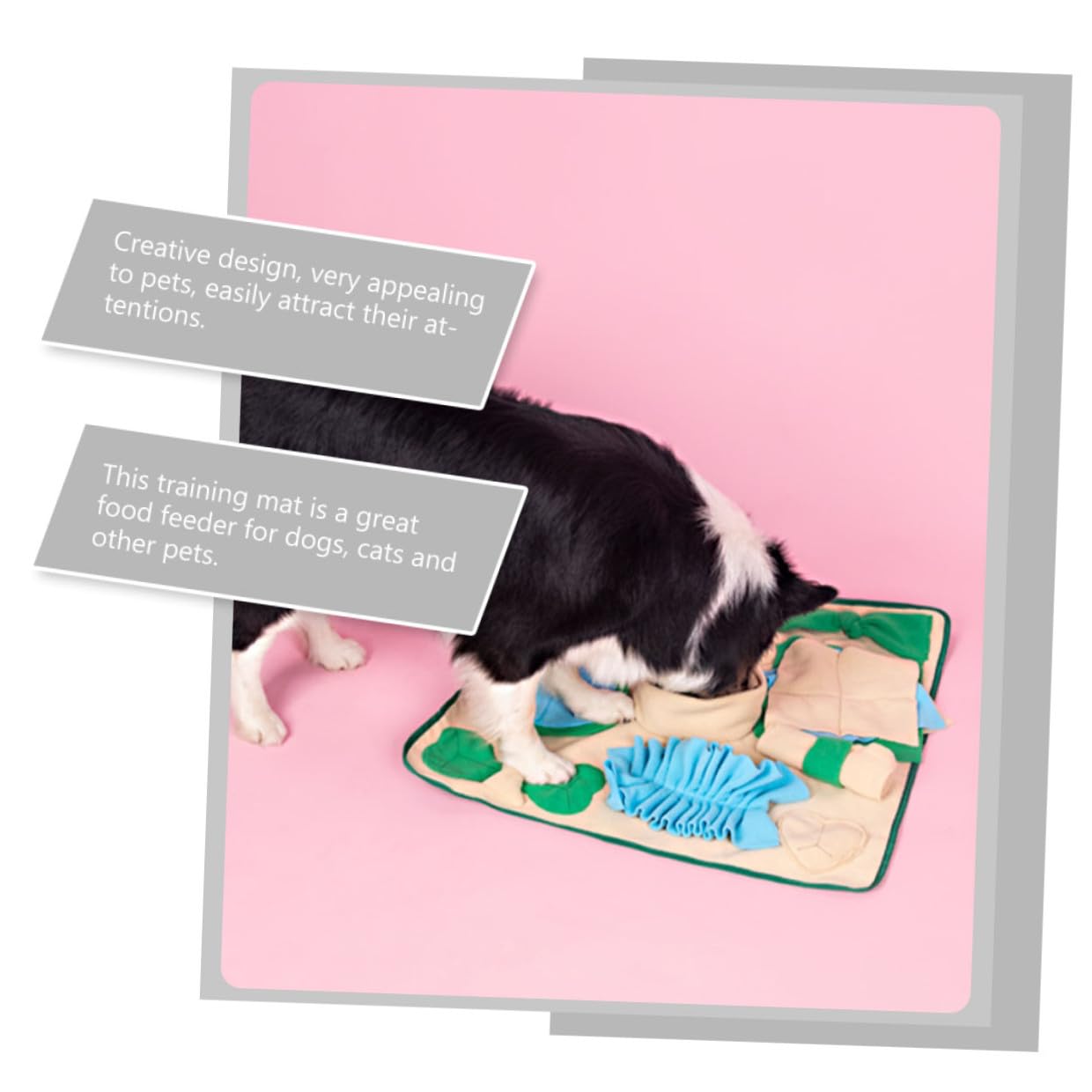 NUOBESTY Schnüffelmatte für Hunde Bunte Futtermatte aus Polar Fleece rutschfeste Trainingsmatte zur Beschäftigung und Stressreduktion für Welpen und Langsames Fressen zu Hause