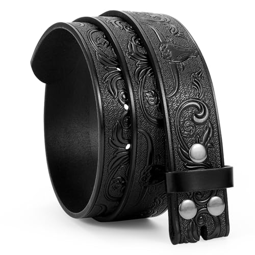 WERFORU Western Leather Belt Strap for Men Women Cowboy Western Belts without Buckle Men Western Leather Belt Jeans