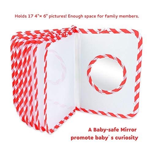 Vnom Baby Photo Album Soft Cloth Photo Book First Year Memory Album Shower Gift For Babies Newborns Toddlers & Kids,Holds 4X6 Inch Photos. (Red) #TOP3