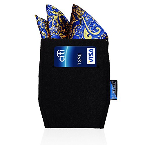 BCP 4 pcs Pocket Square Card Holder for Man’s Suits (Black and Dark Gray Color)2