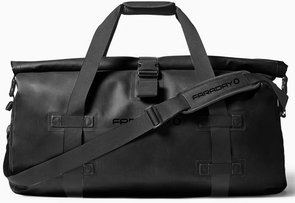 Faraday Defense55L EMP Dry Duffel Bag XL Heavy Duty Black - Bug Out Duffle Bag: Privacy, Signal-Blocking, Anti-tracking, RF Shielding for Law Enforcement and Military - Water Resistant Tarpaulin,