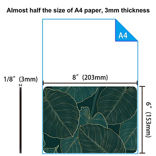 Image of Audimi Small Mouse Pad 6 x 8 Inch, Mini Mouse Pad Thick for Laptop Wireless Mouse Home Office Travel, Portable & Washable (Tropical Leaves)