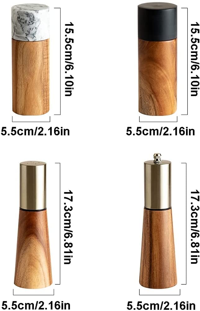 Macina Pepe Macina Sale Set Macina Sale E Pepe Manuale in Legno Massello for Cucina, Macinapepe Professionale Macinato Fresco Macina Spezie Macinapepe (Color : D)