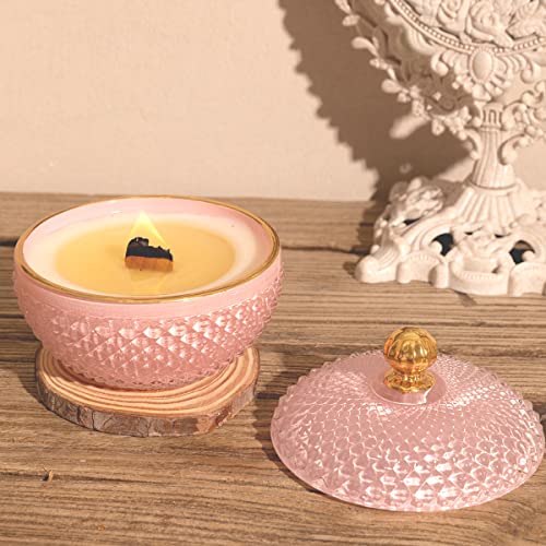 Candles For Home Scented, Fresh Cut Rose Scented Candles, Candles Gifts For Women, Men, Mothers Day Candles,12 Oz Large Glass Jar Candles, Wooden Wick #TOP5