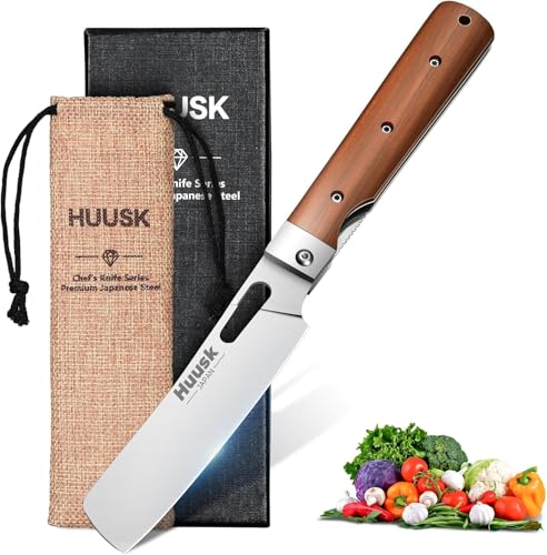 Comparison: Best Nakiri Chef Knife 10 Huusk Japanese Folding Nakiri Knife - Pocket Chef Knife with 440C Stainless Steel Ultra Sharp Blade, Portable kitchen knife for BBQ Trip Outdoor, Gifts for Men
