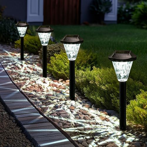 INCX Solar Lights for Outside,12 Pack Solar Lights Outdoor Waterproof, Solar Garden Lights Landscape Lighting for Patio Pathway Lawn Yard Deck Driveway Walkway, Cold White main image 0