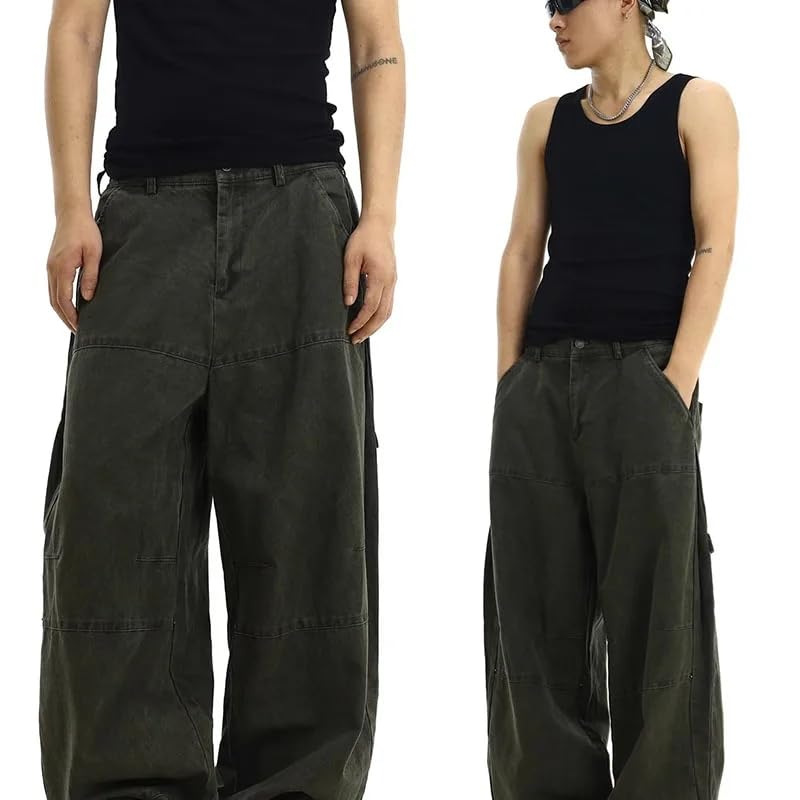 Jeans Men Women Vintage Washed Loose Denim Trousers Cotton Casual Straight-Leg Trousers Cargo Jeans3