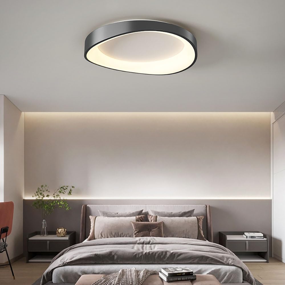 Lampa Sufitowa LED Do Montażu Podtynkowego, Oprawa Oświetlenia Sufitowego Do Sypialni,Nowoczesne Okrągłe Lampy Sufitowe Z Możliwością Przyciemniania 33W Z Pilotem,Oprawy Oświetleniowe Do Szafy