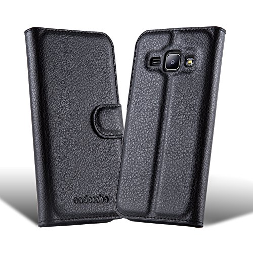 cadorabo Coque pour Samsung Galaxy Trend 3 en Noir DE Jais - Housse Protection avec Fermoire Magnétique, Stand Horizontal et Fente Carte - Portefeuille Etui...