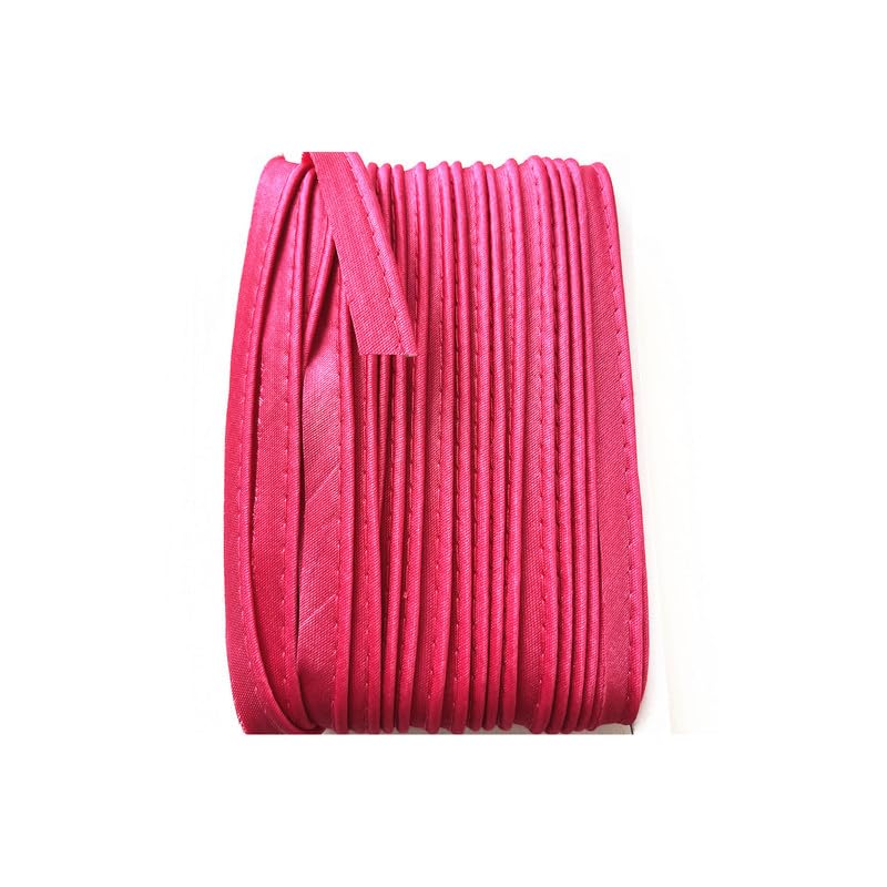 18M Rose Red Polyester Piping Trim 1.2CM Wide Polyester Piping Tape Cord for Edge Sewing Craft Binding, 1.2cm*18M