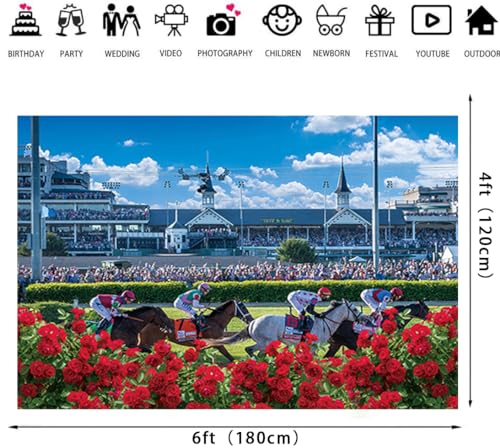 Fondo para fotografía 180x120 cm temático Horse Racing miniatura 6