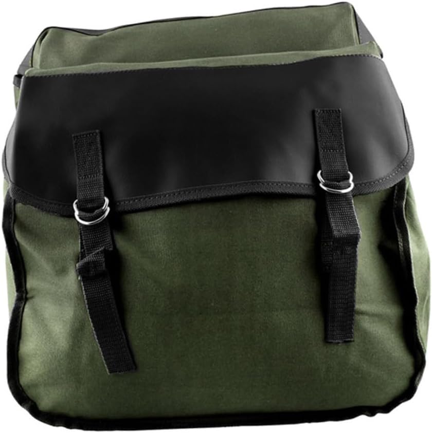 Canvas Bike Saddle Bag Flap Design Rear Seat Pouch for Cycling Hiking Outdoor Activities Capacity Lightweight Dark Green