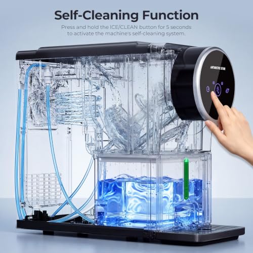 Image of Antarctic Star Nugget Ice Maker Countertop, Gen 2 Self-Cleaning Portable Ice Machine, 33 lbs /24H, 1.8L Water Tank, 1.5 lbs Ice Storage, Touch Screen & Auto Ice Drop, for Home /Office /Kitchen
