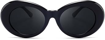 Armear Women Vintage Clout Goggles Oval Sunglasses Retro Hip Hop Style Small Round Eyewglasses UV400
