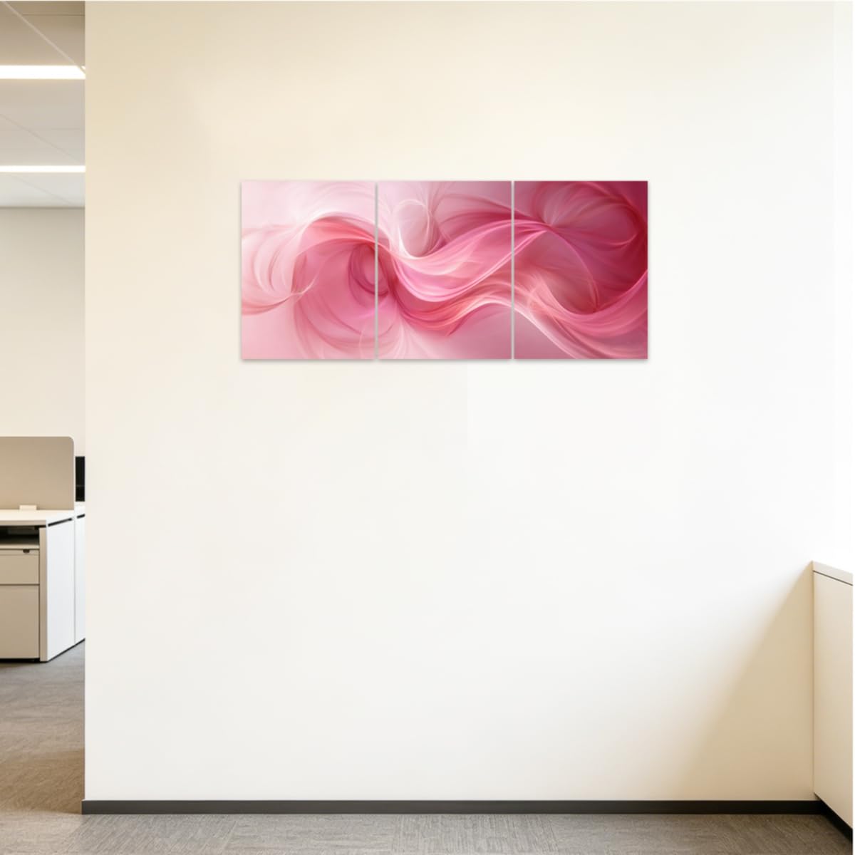 CCWACPP 3 teiliges Bilderset Abstrakte Wandbilder in Rosa Wanddekoration & Leinwanddrucke für Schlafzimmer Badezimmer Wohnzimmer Gerahmt 40x60cmx3