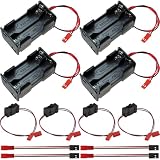 ZHUROUPU 4 Pezzi Contenitore Porta batterie 4 Celle 6V AA con Spina JST, 4 Pezzi Interruttore di accensione/spegnimento a 2 Vie Spina JST per Auto RC 1/8 1/10 1/16