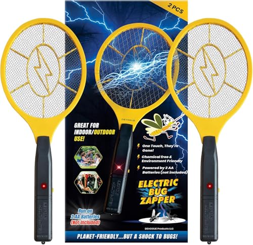 Paquete de 2 matamoscas eléctricos, Trampa eléctrica para Moscas, matamoscas, para Interior y Exterior, para Control de plagas, Seguro al Tacto con Red de Seguridad de 3 Capas