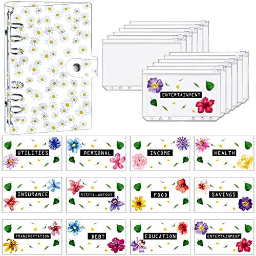 25 Pieces Cash Envelope A6 Binder Pvc Notebook Cover Binder Budget Envelopes System Clear Cash Budget Envelopes A6 Pockets Binder Zipper Folders For Budget Planner Organizer #TOP27
