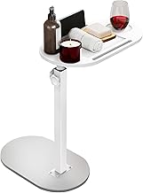 Bamboo Living Room Sofa End Adjustable Bedside Table, Side Table for Bathtub, Small Side Table for Living Room, Bedroom, Office, 40~82 x 43 x 22 cm,