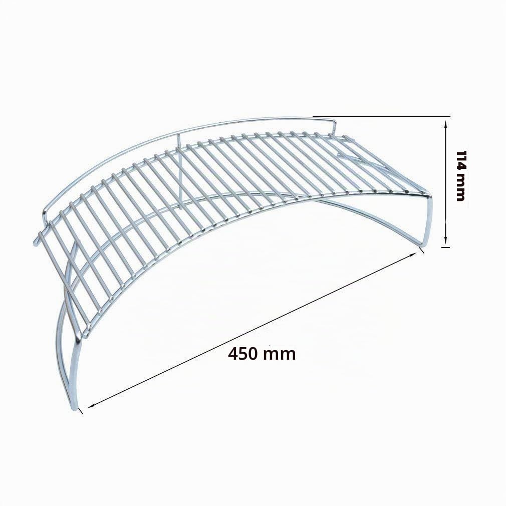 onlyfire Grille de Maintien au Chaud Arquée pour Kamado et Kettle | Rehausse Suspendue Périphérique en Inox, Grille de Réchauffement Arquée pour Barbecue au Charbon Standard