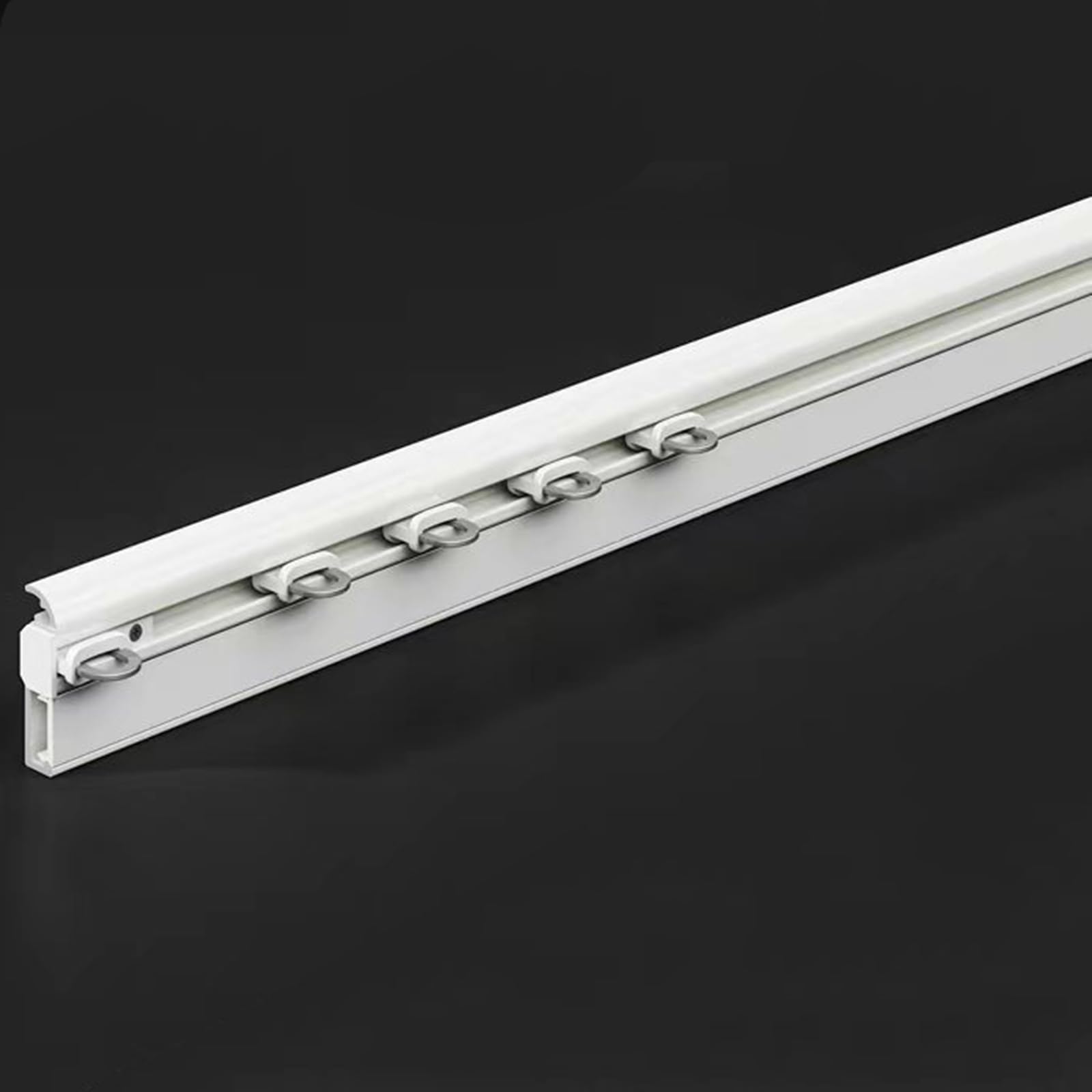 GLDYTVF Ultra-Thin Ceiling Curtain Track - Invisible Installation 1.9M Single Aluminium Rail for Room Divider & Shower Curtains - Sleek White Design Durable & Stylish Solution
