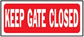 Hy-Ko Products 23008 Keep Gate Closed Heavy Duty Plastic Sign 6" x 14" Red/White, 1 Piece