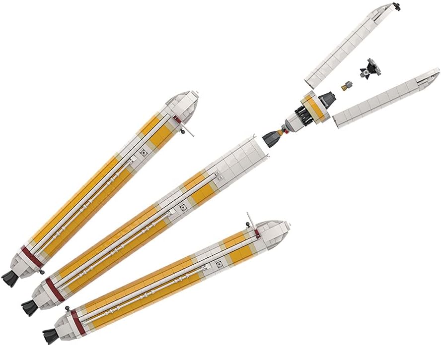 Exploded view of Delta IV Heavy Rocket building kit components