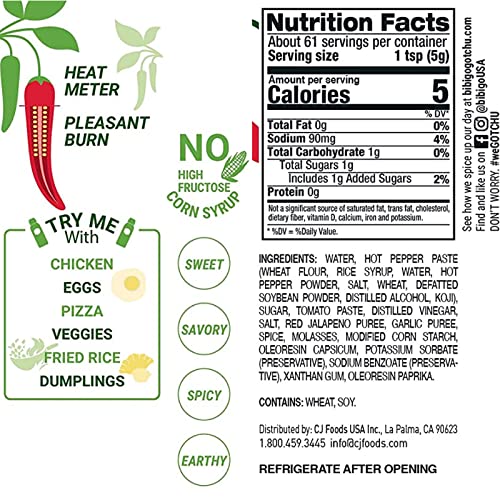 bibigo GOTCHU - Extra Spicy Korean Hot Sauce, Made with Gochujang Fermented pepper paste, Low Heat Sweet-Spicy-Savory-Earthy Flavor [10.7 Oz Squeeze Bottle] - Thumbnail 6