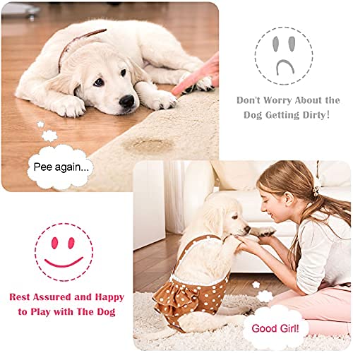 Nuanchu 4 Pieces Diaper Dog Sanitary Pantie With Adjustable Suspender Washable Reusable Puppy Sanitary Panties Polka-Dot And Striped Dog Underwear Diaper For Girl Dogs (S) #TOP4