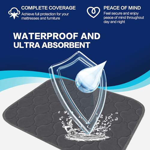 Hide Stains Washable Bed Pad 36x72 Inch (2 Pack), Waterproof Pad for Incontinence, Washable Underpads, Bed Wetting Pads for Adult, Kids, Elderly, Pet by Alsunny - Image 3