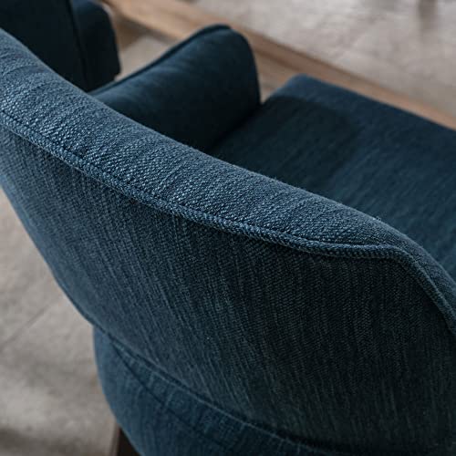 Dm Furniture Linen Dining Chairs Set Of 2 Upholstered Armchair Accent Chairs Side Chair With Wood Legs For Living Room/Dining Room/Bedroom/Restaurant, Blue #TOP6