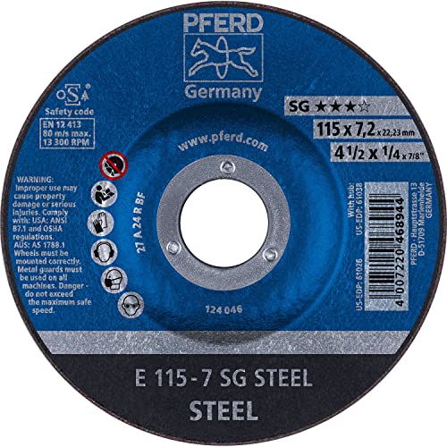 PFERD 4-1/2'' X 1/4'' Grinding Wheel 7/8'' AH (61026) (10/Each)