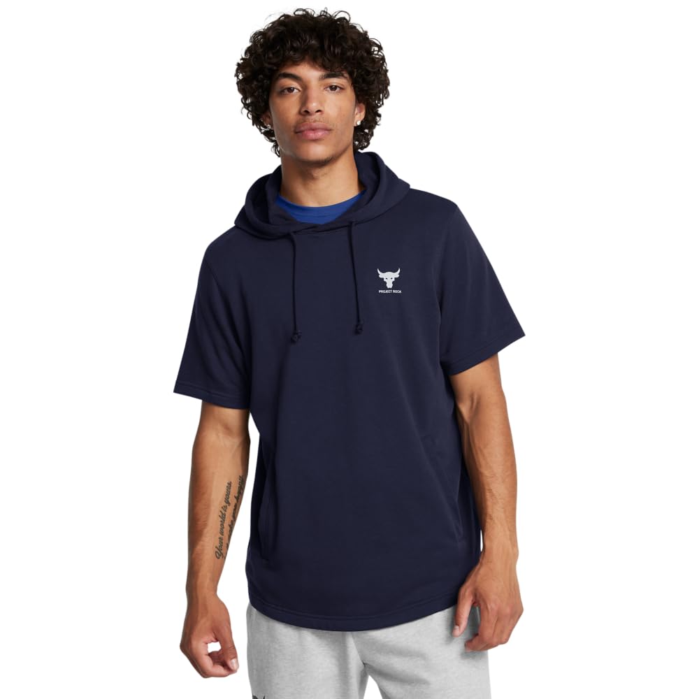 Under Armour Mens Project Rock Payoff Short Sleeve Terry Hoodie
