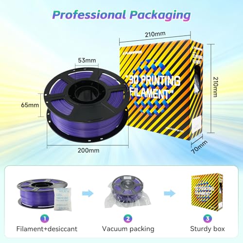 Image of FLASHFORGE Silk+ PLA Filament 1.75mm Purple, Silky Texture 3D Printing Filament, Enhanced Layer Adhesion with Stunning Surface Finish; Chrome-Like Brilliance and Silk-Smooth Perfection