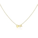 Christmas Gifts for Women Girls - 14K Gold Plated Heart Initial Necklaces for Women Kids Jewelry Christmas Birthday Gifts Stocking Stuffers for Teen Girls
