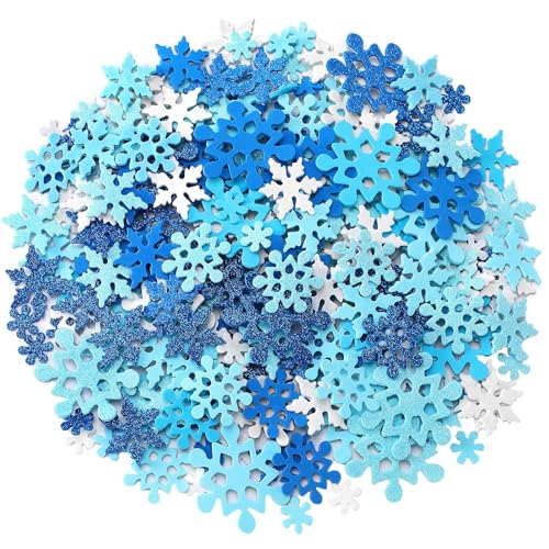 SEPGLITTER Snowflake Stickers, 600Pcs Foam Decals, Winter Glitter, Self-Adhesive EVA, for DIY Craft Projects, Christmas Decorations Supplies