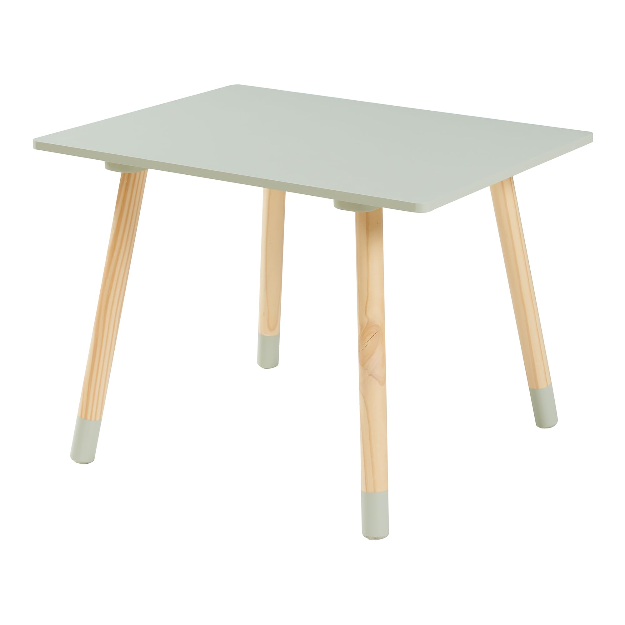 [en.casa] Set di 3 Mobili per Bambini Tavolino e 2 Sedie con Schienale a Forma di Nuvola per Cameretta Area Gioco Tavolo Rettangolare a Misura di Bimbi - Verde Menta/Naturale