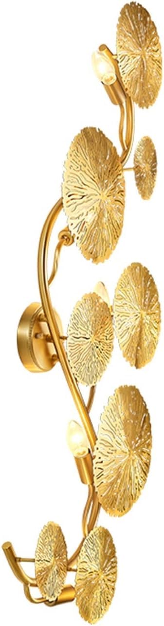 Olskfuh Size_name Wall Lamp, Copper Lustre Leaf Wall Lamp V-Intage Retro Led Bedside Living Room Decorative Home Lighting Wall Sconces G4 Bulb,-8Head