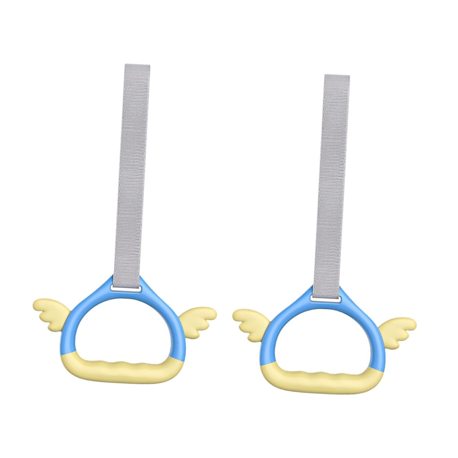 kowaku 2 Pieces Gymnastics Rings Pull up Rings for Kids with Straps Bar Attachment Training Rings Gym Rings for Indoor Calisthenics