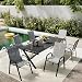 ALAULM Hochlehner Gartenstühle 6er Set Stapelbar, Wetterfeste Terrassenstühle mit Armlehnen, Atmungsaktives Textilene & Stahlgestell für Garten, Balkon, Terrasse, Poolbereich (Grau)