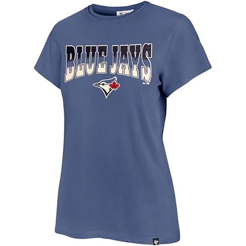47 Brand MLB Women's Team Color Undertone Franklin Arched Wordmark Primary Logo Short Sleeve Baseball Fashion T-Shirt