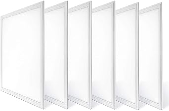 2x2 Ft Recessed LED Panel Light Drop Ceiling White Frame 40W 4000K Dimmable Office Lighting Lighting Facts - 6Pack