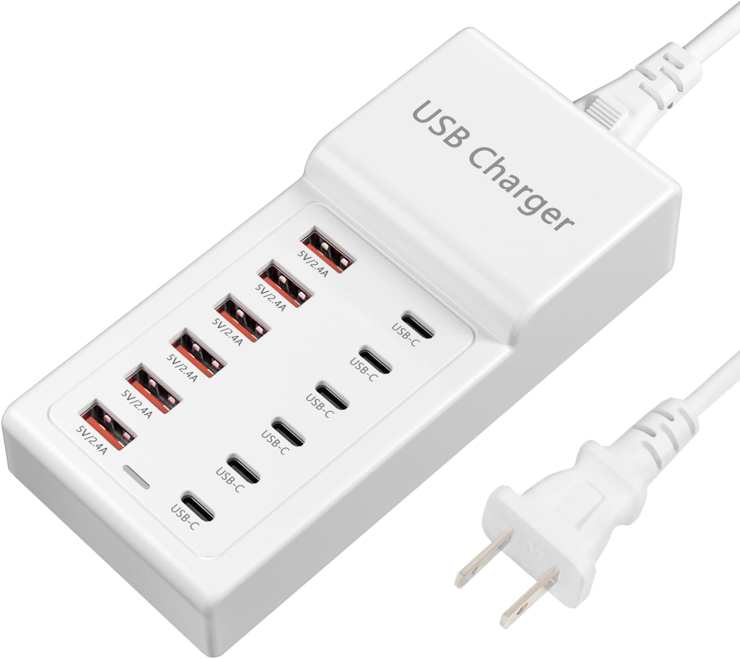 USB充電器 USB コンセント 【合計50W・12ポート】 iPhone タイプC急速充電器 ACアダプター 【USB-A×6+USB-C×6 】 12台同時 卓上充電ステーション for iPhone/iPad その他各種機器対応/旅行/家庭/オフィス用