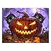 Pintura de diamantes cuadrados 5D con diseño de calabaza de gato halloween, bordado de punto de cruz manualidades lienzo pegatinas de números para casa, cocina, hotel, salón, pared, 40 x 30 cm